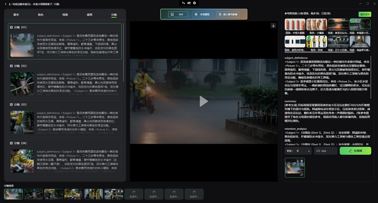 分镜工作流界面